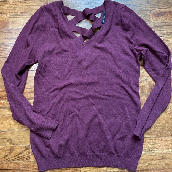 NWOT Love Ellie Lattice Back Sweater - Picture 2 of 6